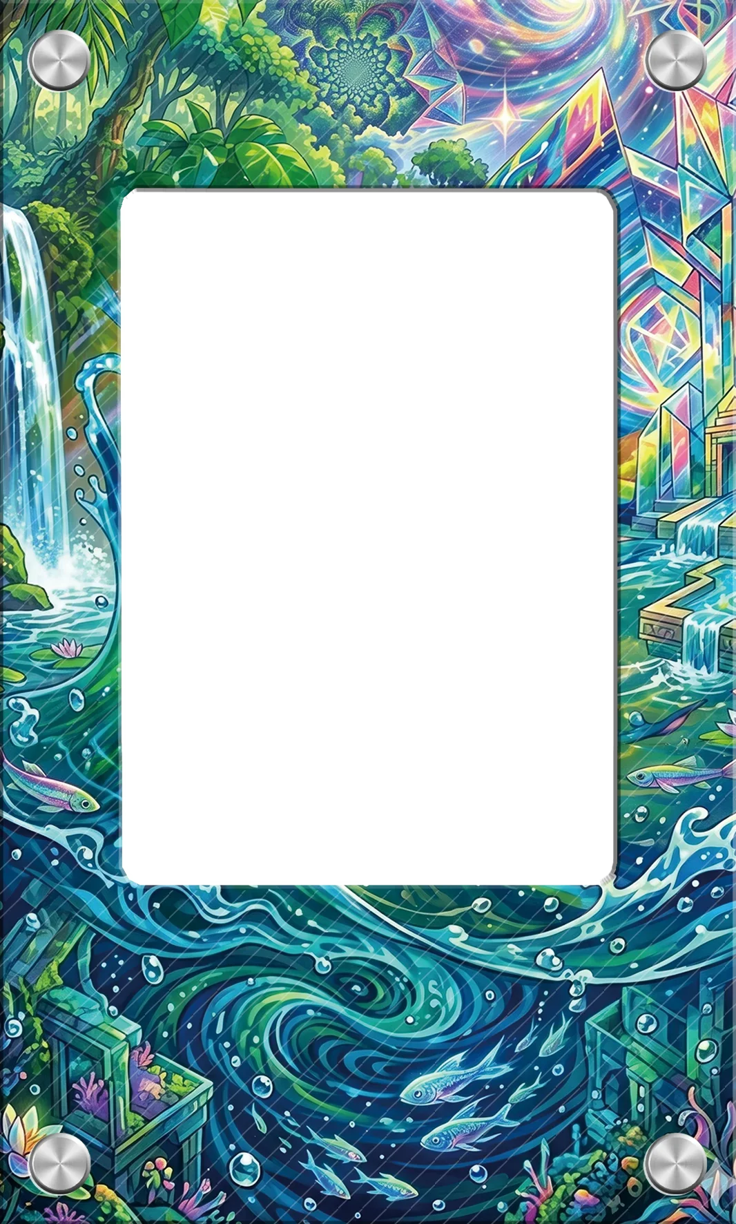 Exquisite Solid Acrylic Display Brick 63x88mm TCG PTCG Mountain Backdrop Showcase for Hobby Enthusiasts No Card