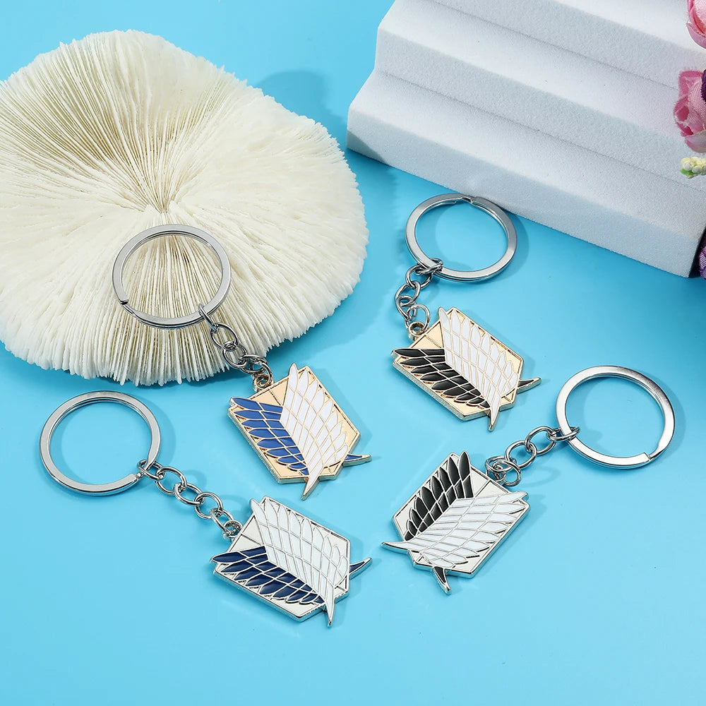 Anime Attack on Titan Enamel Badge Pendant Decoration Metal Keychain for Women Men Jewelry Accessories Gift