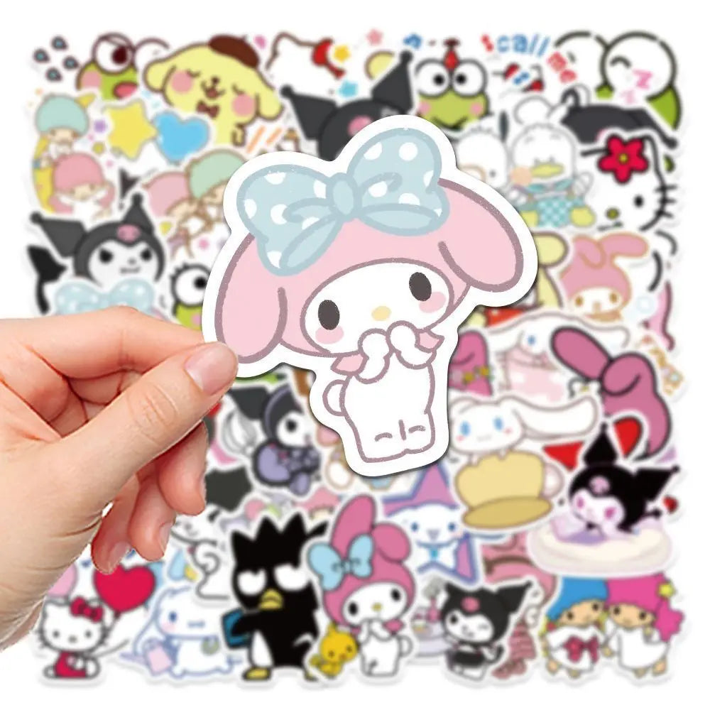 50pcs Mixed Cute Kulomi Yugui Dog Meileti Cartoon Stickers Hand Account Notebook Decorative Stickers Prize Gifts