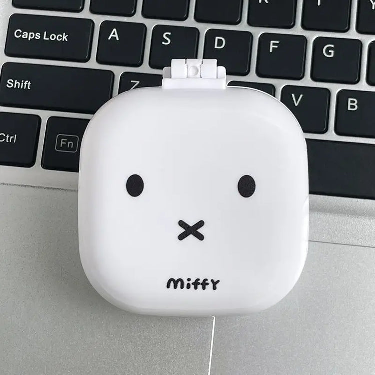 Cute Miffy Rabbit Folding Airbag Comb with Mirror 2-in-1 Student Cartoon Mini Compact Portable Air Cushion Comb