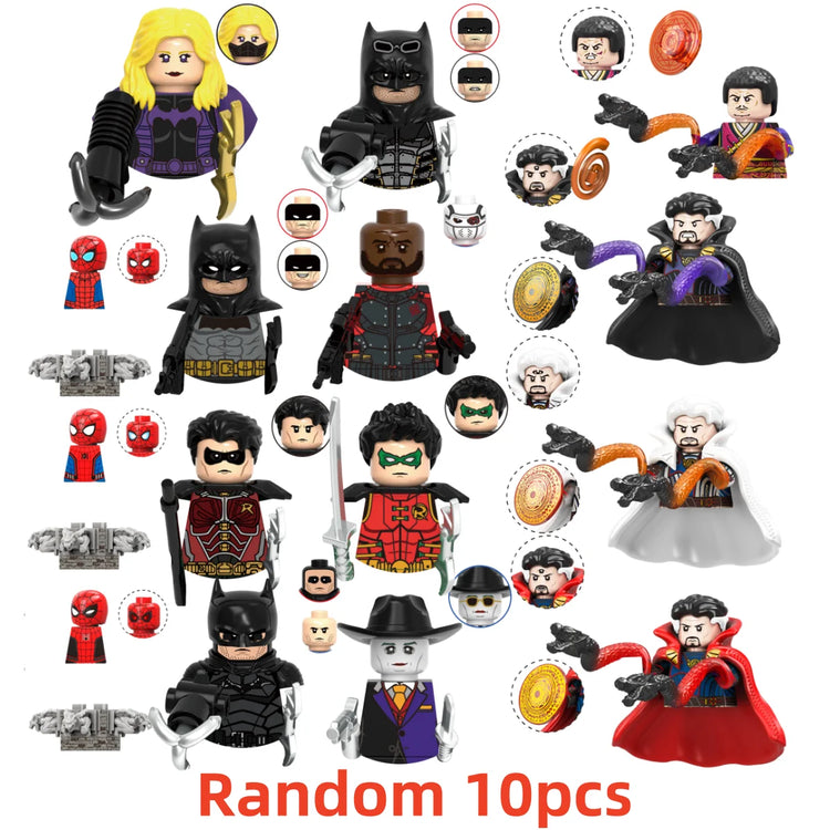 Blind Box Mini Building Blocks G0189 Figures Big Goblin Spiderman Iron Man Venom Captain Hawk Deadpool Armor Christmas Gifts Toy