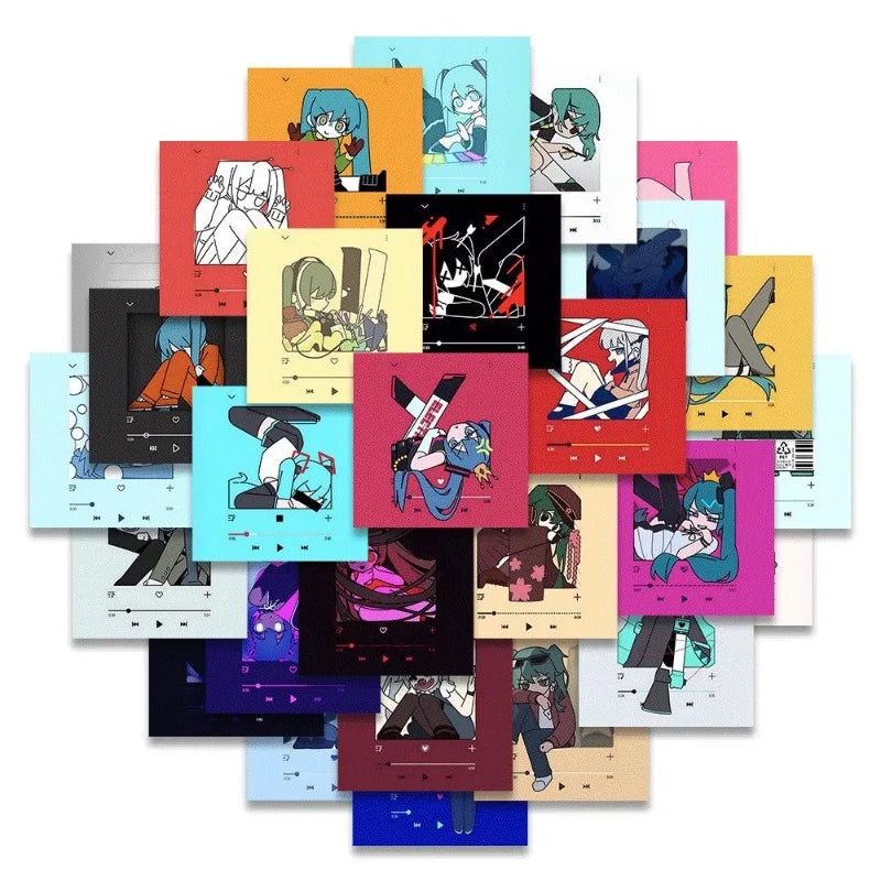 Hatsune Miku MEIKO stickers cartoon and cute stylish personalized high-appearance student notebook decorations 52 pieces gift