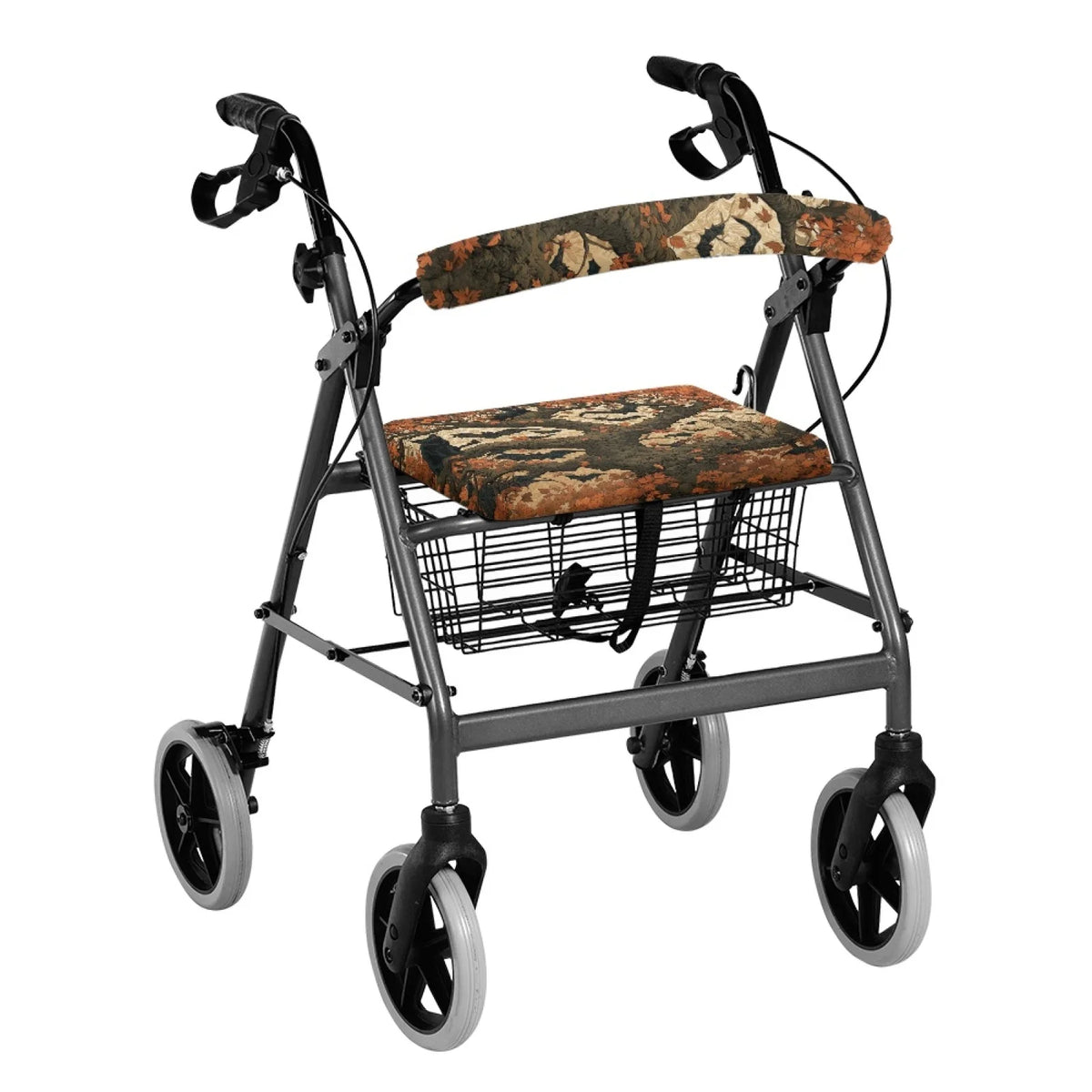 Coloranimal Halloween Cat Bat Print 2 Pieces Rollator Seat Cover Washable Rollator Walker Seat Covers for Ladies
