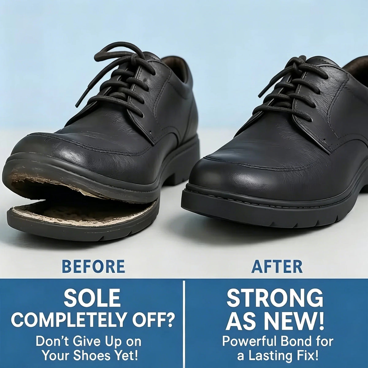 Multi-Purpose Shoe Repair Adhesive, Waterproof Strong Glue for Soles, Leather, Rubber & Canvas,  Cracks on All Footwear