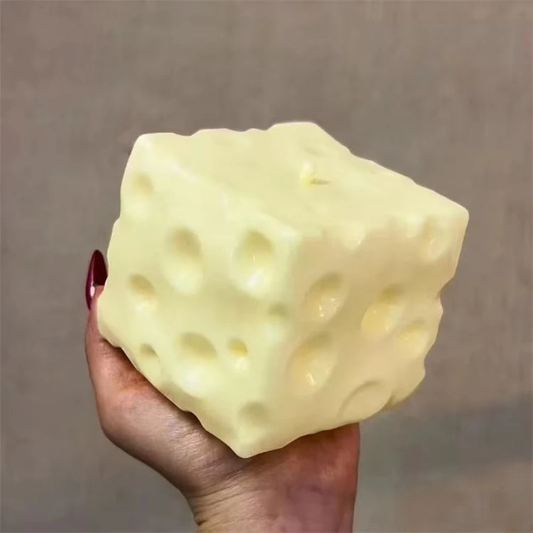 1Pc Jumbo Cheese Cube Stress Ball Big Cheese Shapeable Squeeze Ball Non-Bounce Fidget Toy ASMR Sensory Anti-Stress Festival Gift