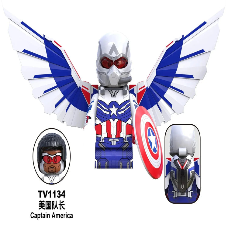 Blind Box Mini Building Blocks G0190 Figures Big Goblin Spiderman Iron Man Venom Captain Hawk Deadpool Armor Christmas Gift Toy