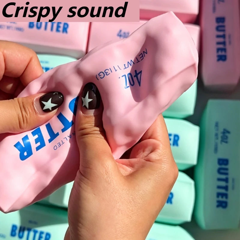 Butter Stick Squishy Stress Ball Crunchy Slow Rebound Squeeze Toy Crinkly Sensory Fidget Toy Anxiety Relief Hand Exercise Gift