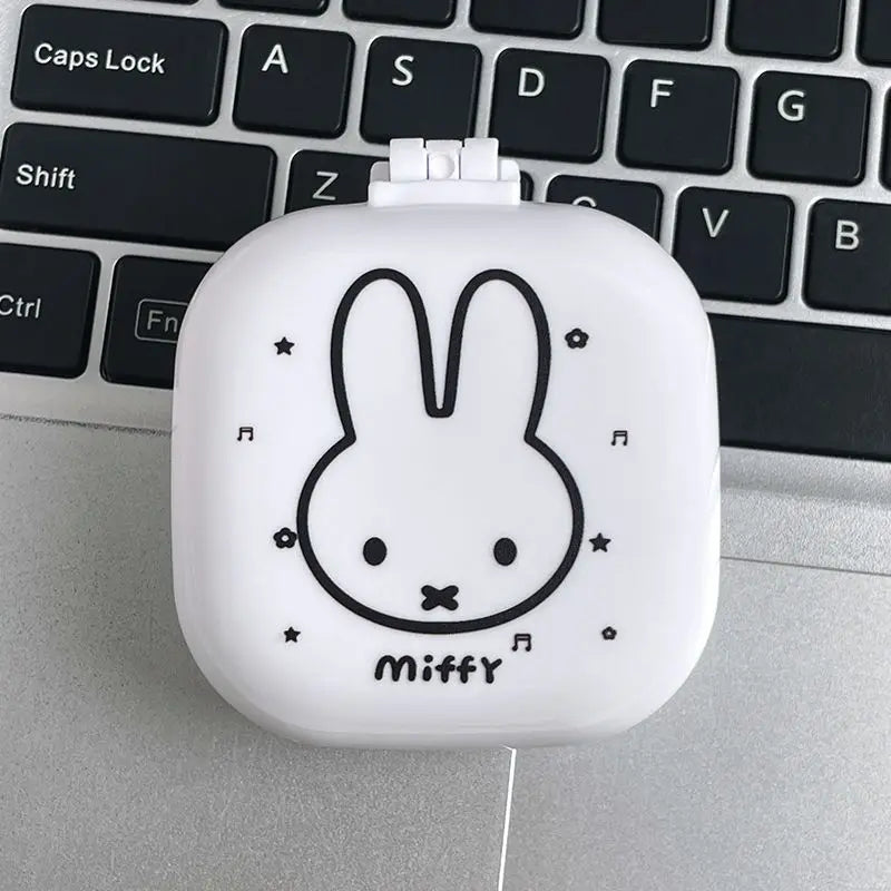 Cute Miffy Rabbit Folding Airbag Comb with Mirror 2-in-1 Student Cartoon Mini Compact Portable Air Cushion Comb