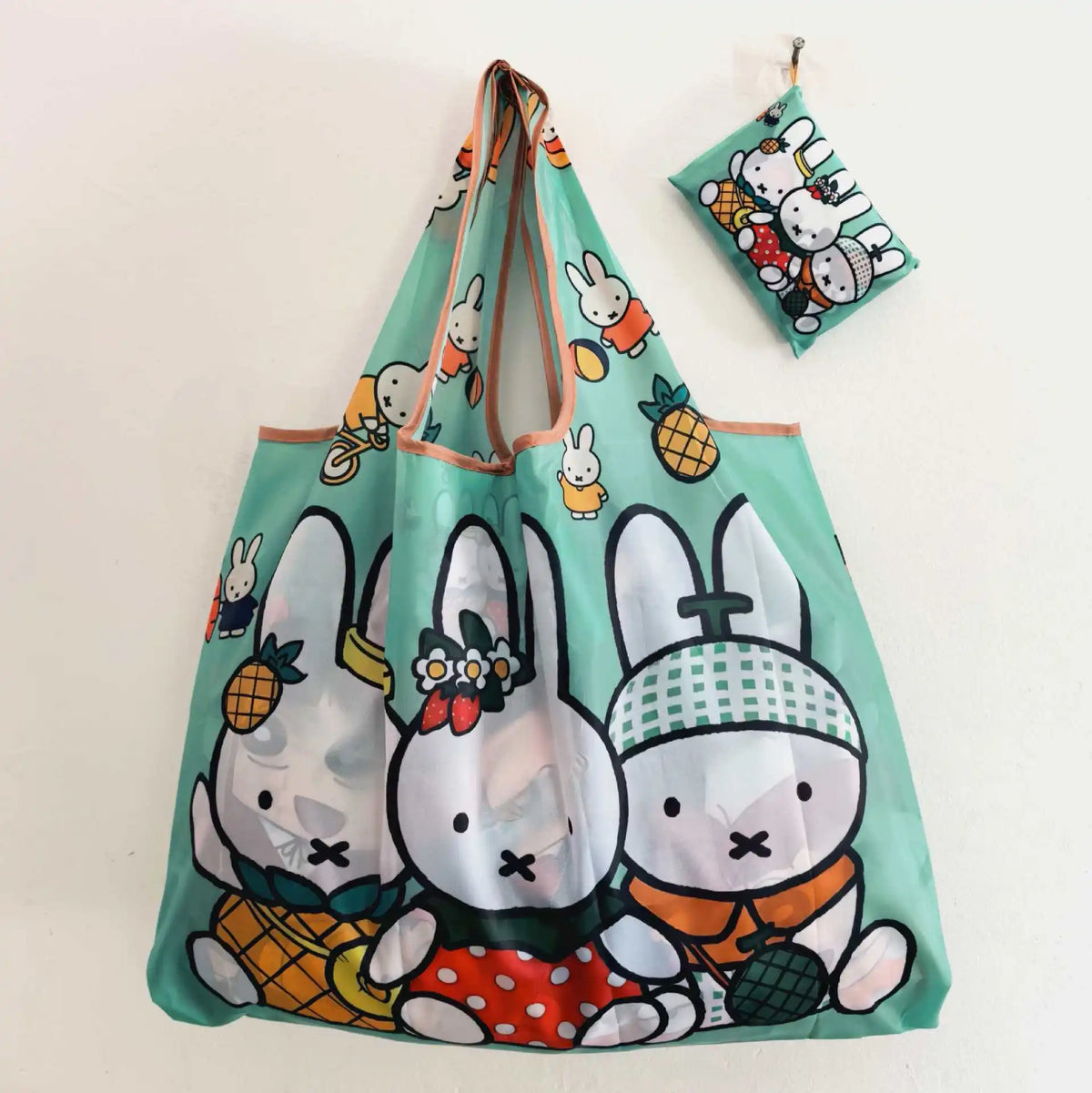 Miffy Rabbit Eco-friendly Folding Shopping Bag Extra Large Capacity Waterproof Nylon Durable Tote Bag Travel Grocery Storage Bag