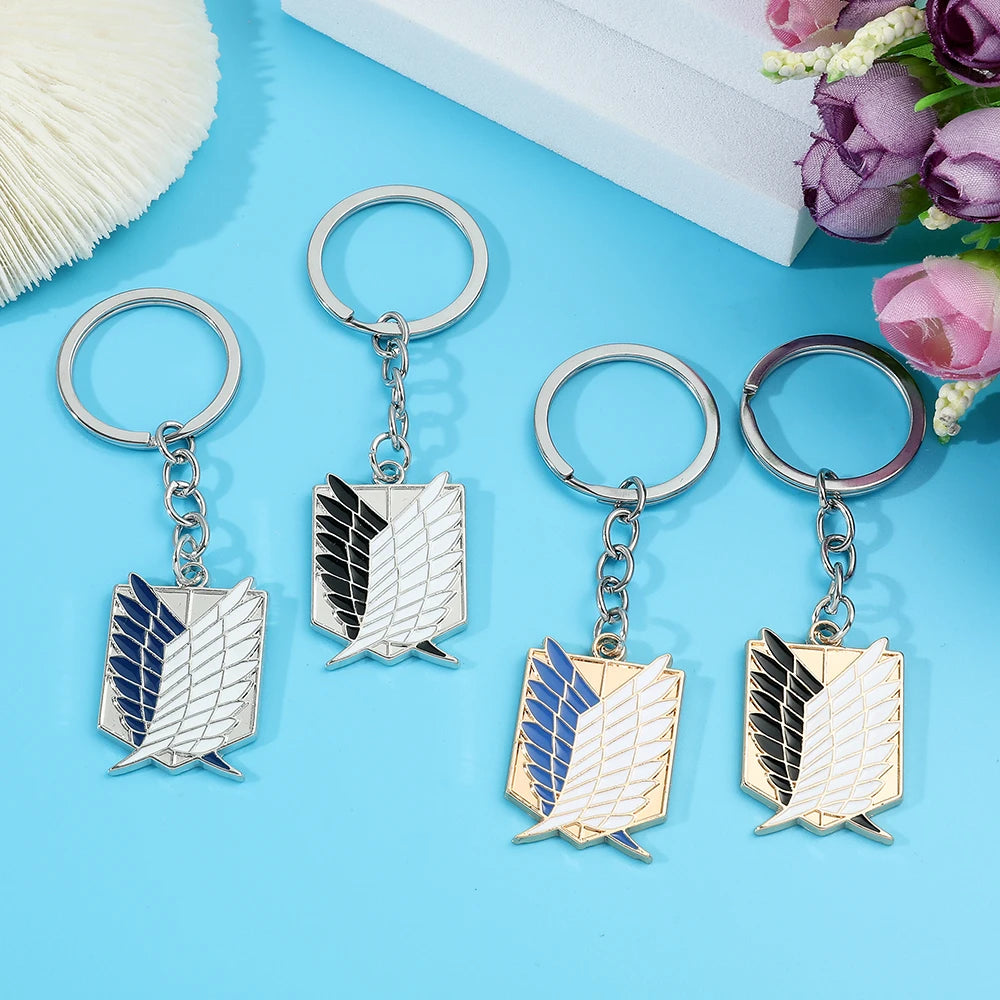 Anime Attack on Titan Enamel Badge Pendant Decoration Metal Keychain for Women Men Jewelry Accessories Gift