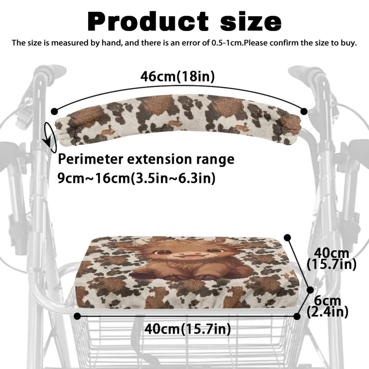 Coloranimal Calf 2PCS Walker Seat Cushion Waterproof Seat & Backrest Covers for Women