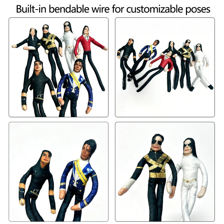 Hot Sale Michael Jackson Cosplay Prop Doll Plush Stuffed Figure Dolls Room Decoration Abstract Joint Mobility Props Gift
