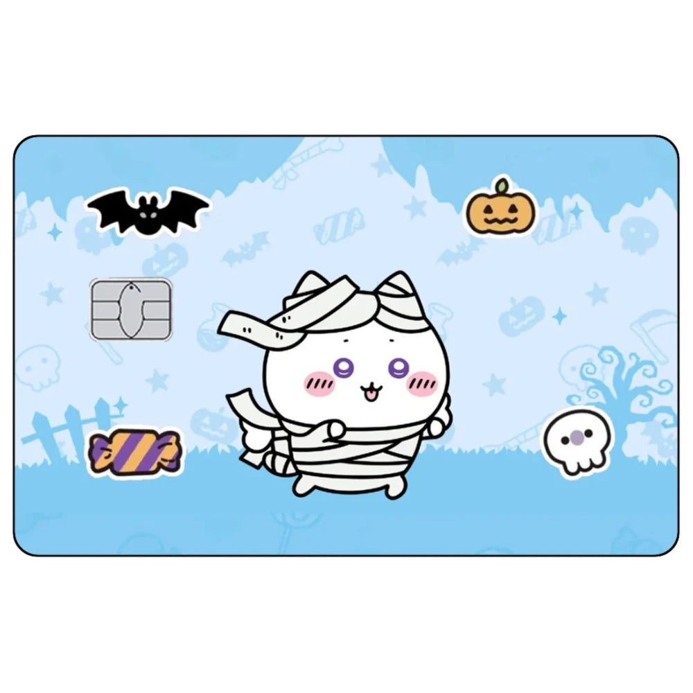 Kawaii Chiikawas Credit Card Skin Sticker Cute Cartoon Stickers for VISA JCB Mastercard and Other IC Bank Card Decorations
