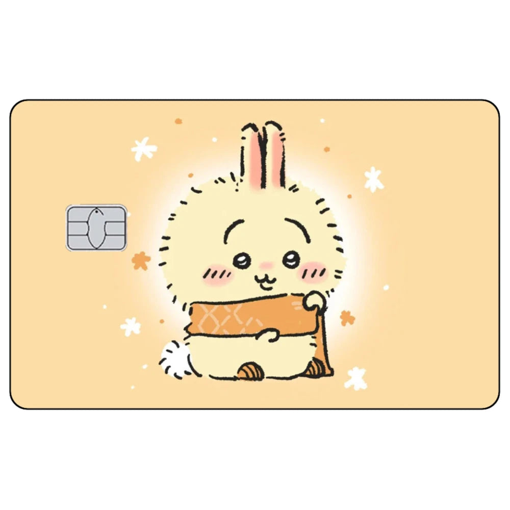 Kawaii Chiikawas Credit Card Skin Sticker Cute Cartoon Stickers for VISA JCB Mastercard and Other IC Bank Card Decorations