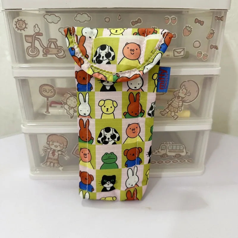 Kawaii Miffy Magnetic Attraction Storage Bag Cute Cartoon Rabbit Protective Bag with Gift for Children