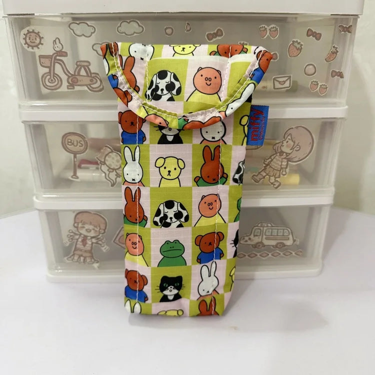 Kawaii Miffy Magnetic Attraction Storage Bag Cute Cartoon Rabbit Protective Bag with Gift for Children