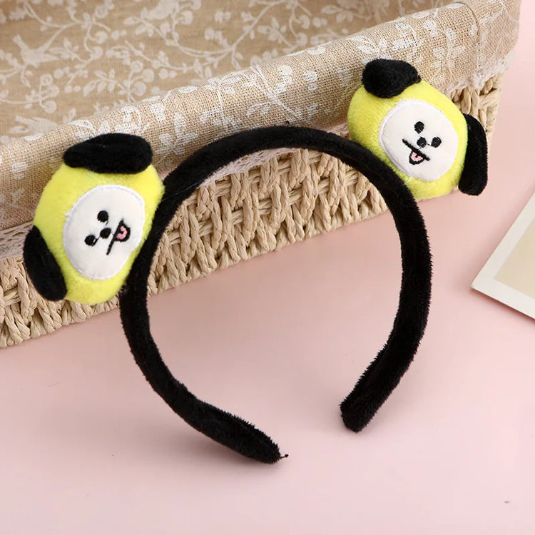BT21 koya RJ Shooky Man Tata Chimmy Cooky Creative Cartoon Cute Doll Headband Secondary Animation Peripheral Decoration Headband