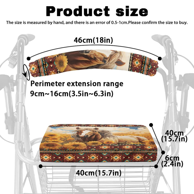 Coloranimal Sunflower 2 Pieces Set Walker Seat Cover Walker Seat Cushion Cover for Women Friends Street Scenes