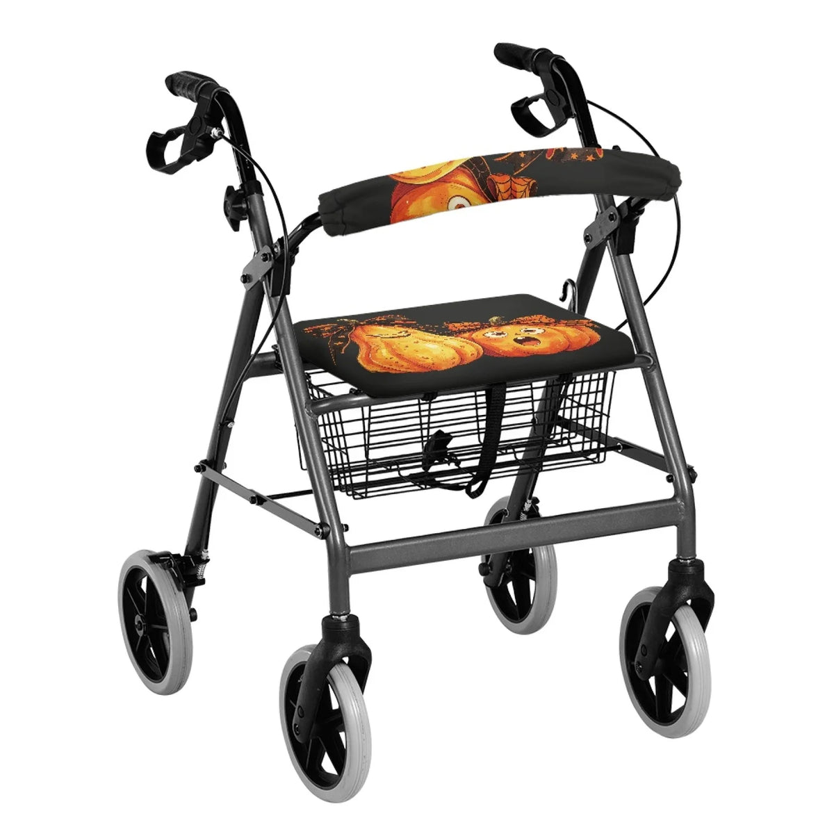 Coloranimal Washable Wasahable 2 Pcs Walker Seat Cover Replacement for Senior for Home Cartoon Pumpkin