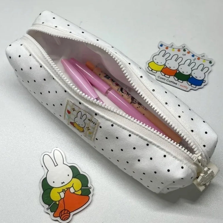 Miffy Pencil Case High Color Value Cartoon Printed Large Capacity Portable Student Cute Stationery Storage Bag for Men and Women