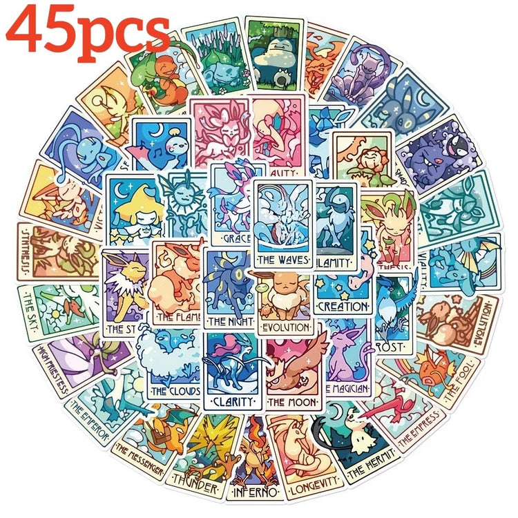 45/90PCS Pokémon Kawaii  DIY Stickers Luggage Graffiti Toy Decals Decoration Sticker Gift Closure Sticker Kid Sticker Toys Gifts