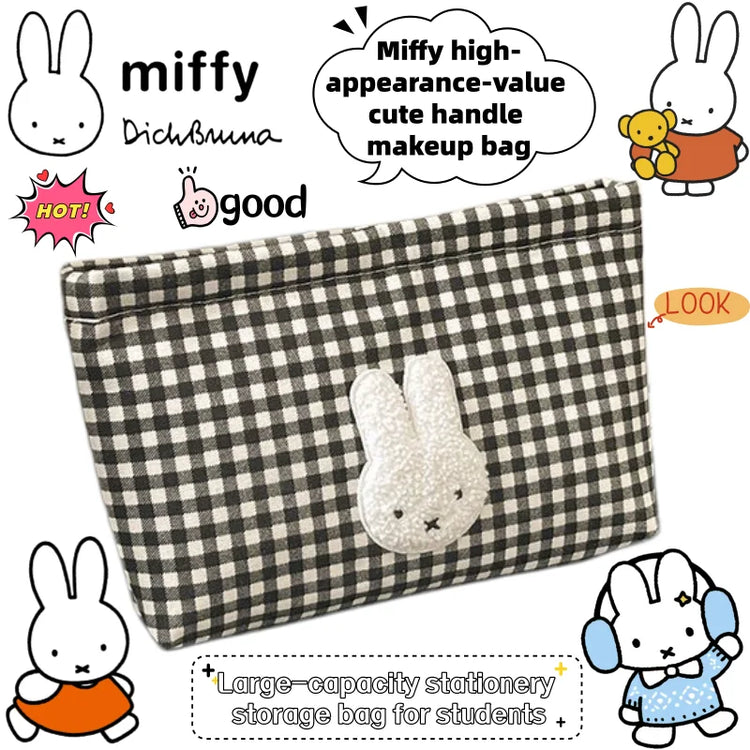 New Miffy Cute Kawaii High-Value Gift Makeup Bag Two-Dimensional Cartoon Creative Student Large Capacity Stationery Storage Bag