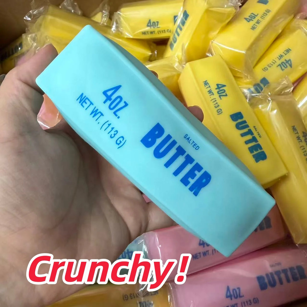 Butter Stick Squishy Stress Ball Crunchy Slow Rebound Squeeze Toy Crinkly Sensory Fidget Toy Anxiety Relief Hand Exercise Gift