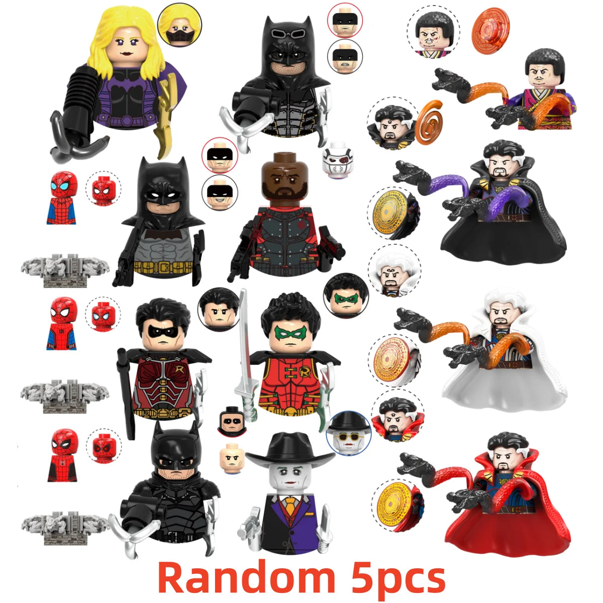 Blind Box Mini Building Blocks G0189 Figures Big Goblin Spiderman Iron Man Venom Captain Hawk Deadpool Armor Christmas Gifts Toy