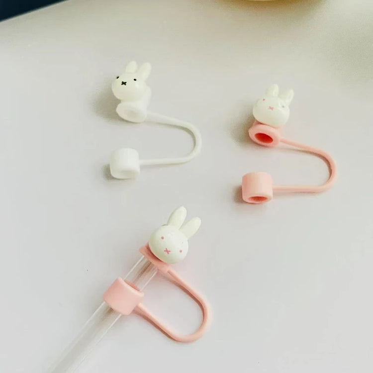 Miffy straw dust cap high color value cartoon doll shape creative household cute 10mm water cup straw universal protective cover