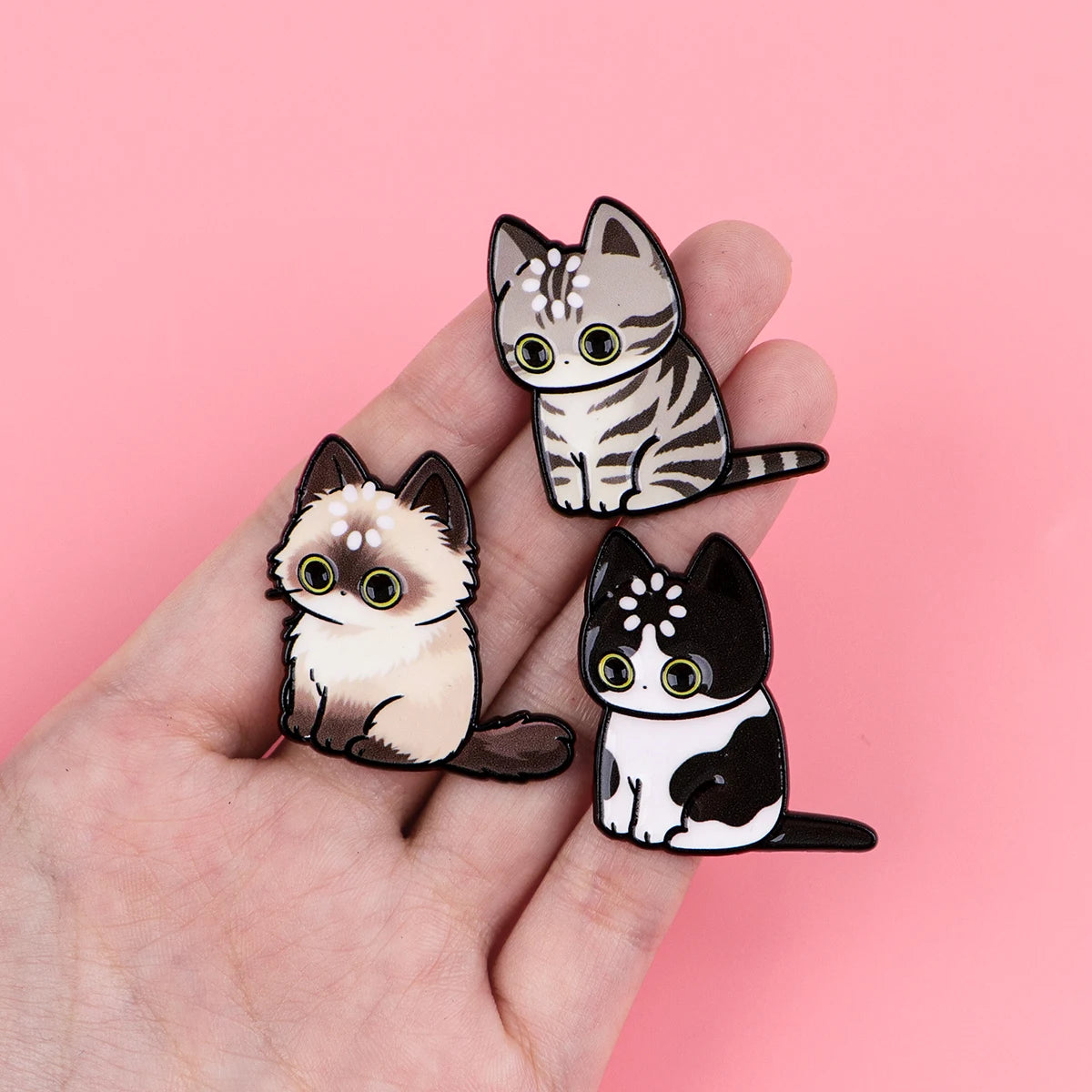 Loading... Cats Enamel Pin Cute Cartoon Animals Brooch Lapel Pins Badge on Backpack Clothing Accessories Fashion Jewelry Gifts