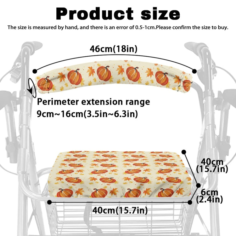 Coloranimal Pumpkin 2 Pieces Walker Seat Cover for Seniors Rollator Seat Cover Set 2026 New