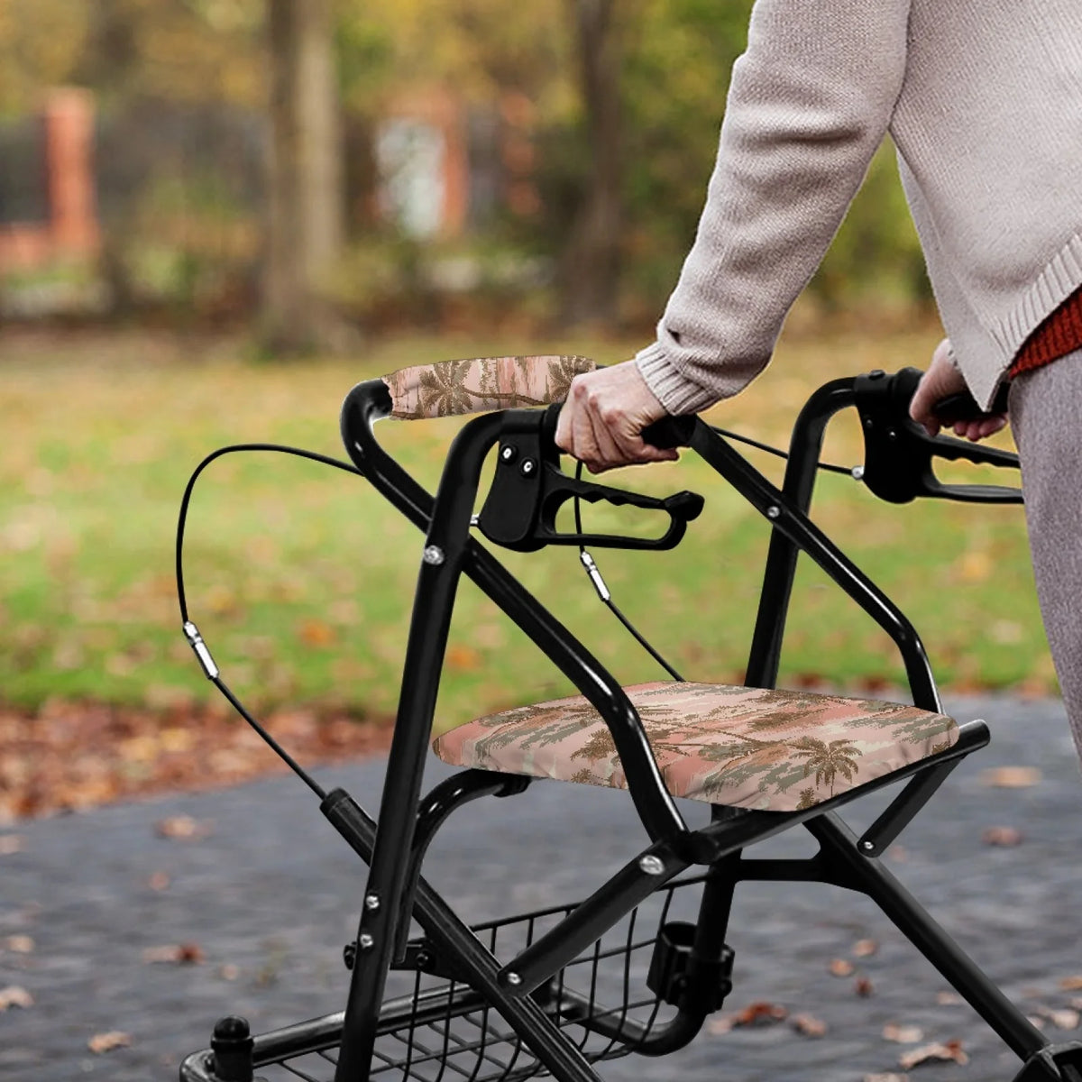 Coloranimal Palm Tree Set of 2 Walker Seat Cover for Seniors Adult Walker Seat Cushion Cover New Design