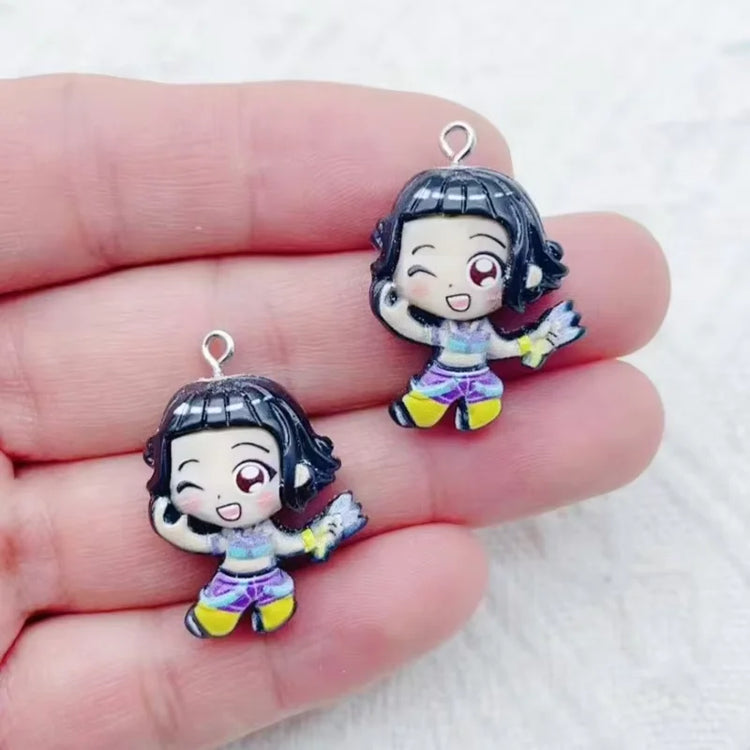 10pcs resin cartoon character jewelry earrings necklaces bracelets pendants DIY accessories