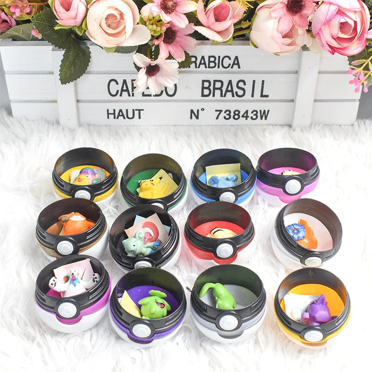 12 Pcs/Set Pokemon Pikachu Pokeball Action Figure Game Poke Ball Model Anime Figure Dolls Birthday Gift Toys