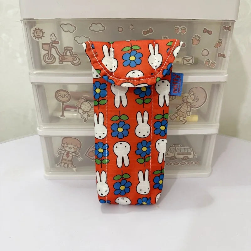 Kawaii Miffy Magnetic Attraction Storage Bag Cute Cartoon Rabbit Protective Bag with Gift for Children