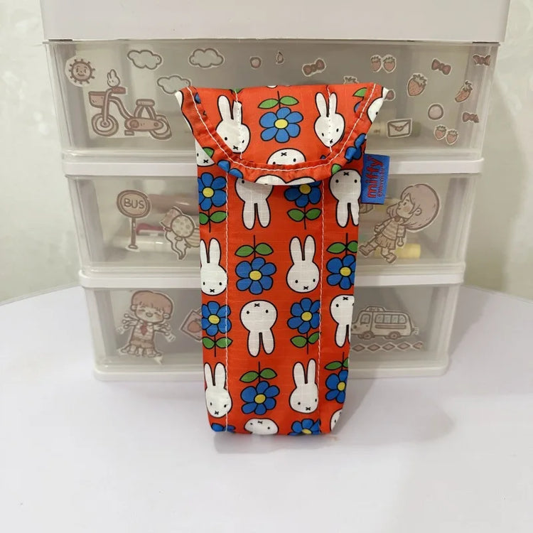 Kawaii Miffy Magnetic Attraction Storage Bag Cute Cartoon Rabbit Protective Bag with Gift for Children