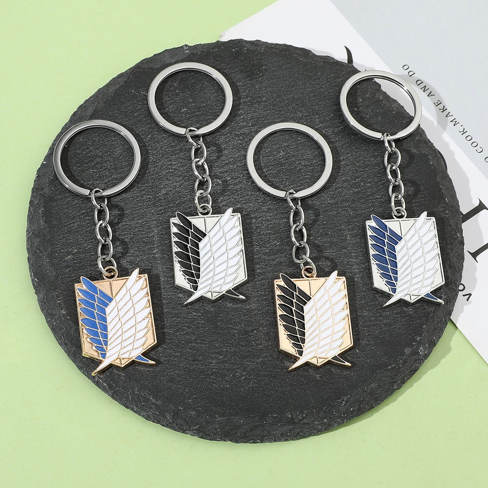 Anime Attack on Titan Enamel Badge Pendant Decoration Metal Keychain for Women Men Jewelry Accessories Gift