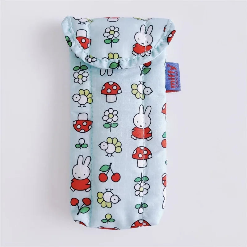 Kawaii Miffy Magnetic Attraction Storage Bag Cute Cartoon Rabbit Protective Bag with Gift for Children