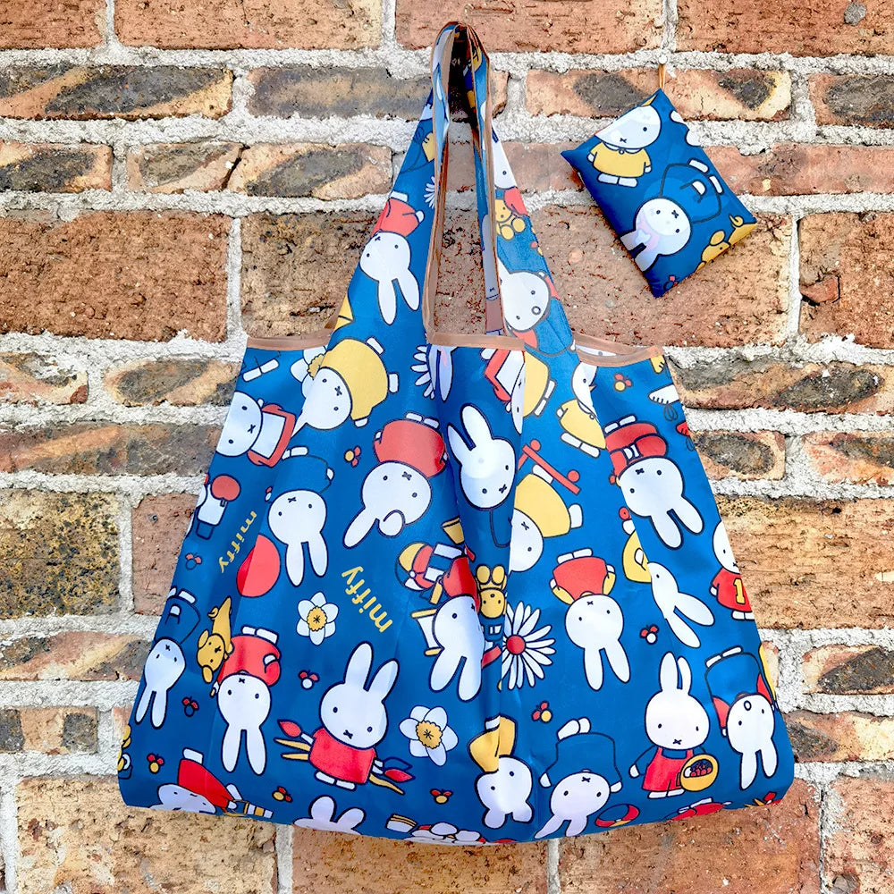 Miffy Rabbit Eco-friendly Folding Shopping Bag Extra Large Capacity Waterproof Nylon Durable Tote Bag Travel Grocery Storage Bag