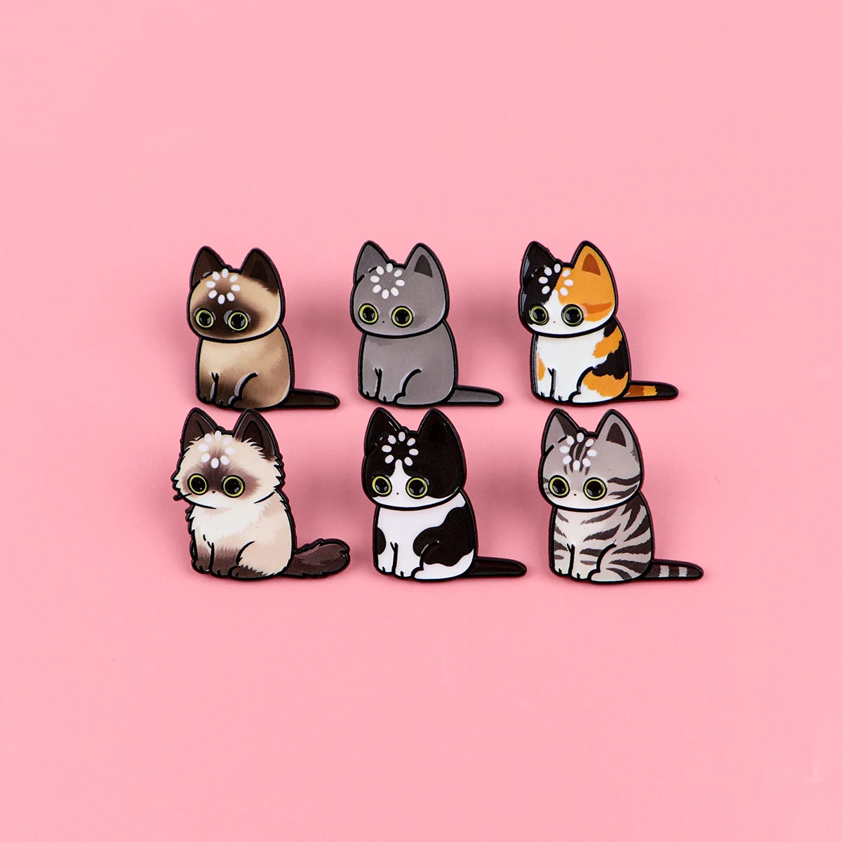 Loading... Cats Enamel Pin Cute Cartoon Animals Brooch Lapel Pins Badge on Backpack Clothing Accessories Fashion Jewelry Gifts
