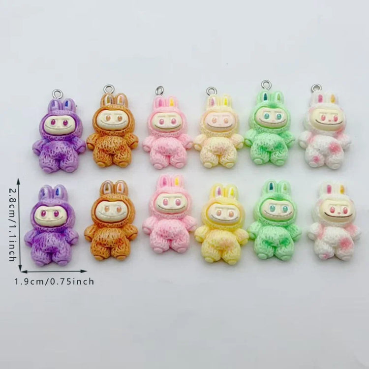 10pcs Cartoon Resin Animal Charm Pendant Earrings Keychain Bracelet DIY Jewelry Making