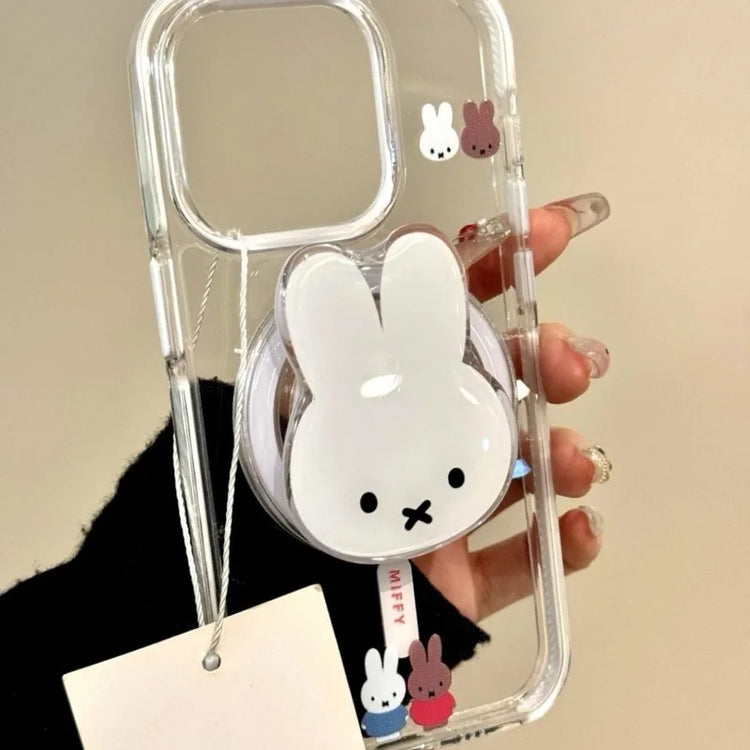New Miffy Rabbit animation peripheral two-dimensional holder for boys and girls mobile phone case convenient magnetic holder