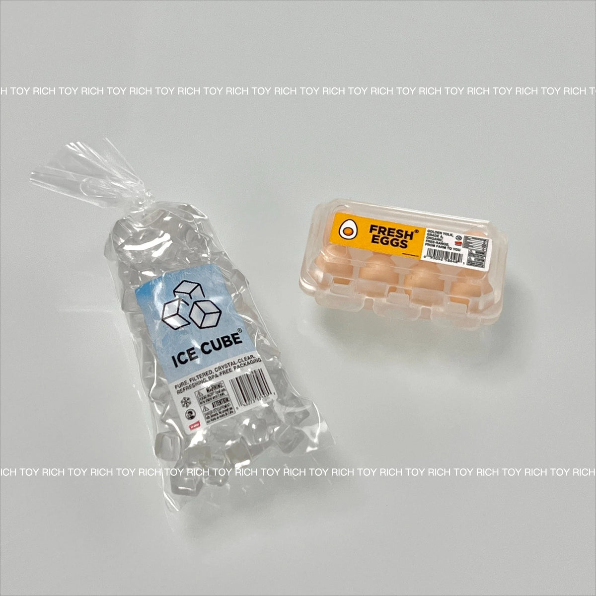 Original Mini Brand Fill The Fridge Luxury Hidd Mini Miniature Toy Ice Cubes Bag Fresh Eggs Carton Mini Kitchen Toy