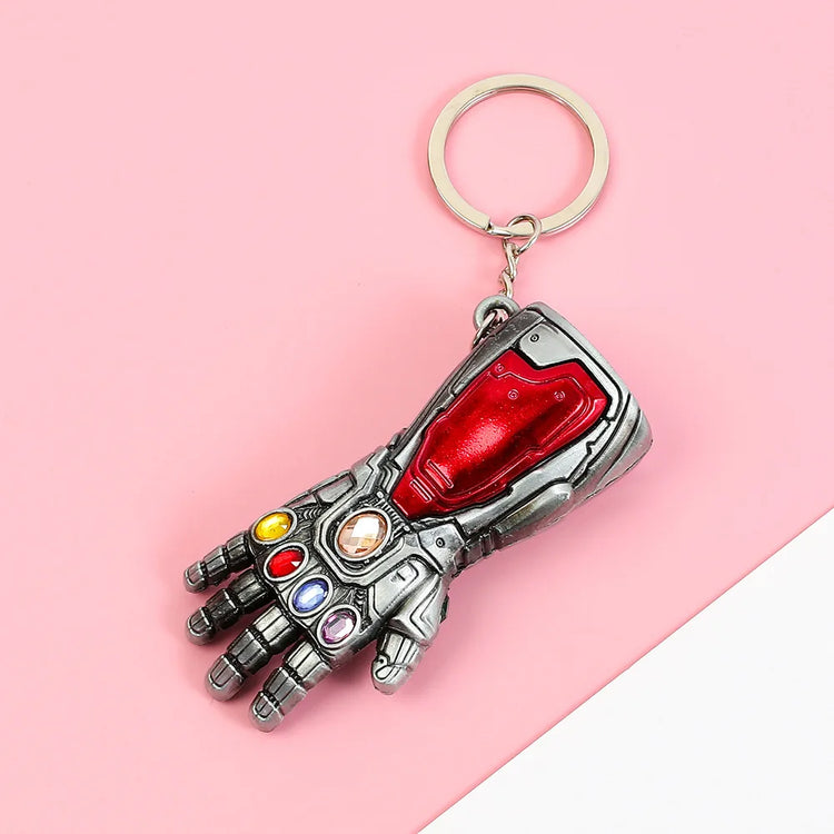 Iron Man Infinity Glove Keychain - Creative cool Avengers Infinity Stones Pendant Key Holder Unique Fans Accessory Gift