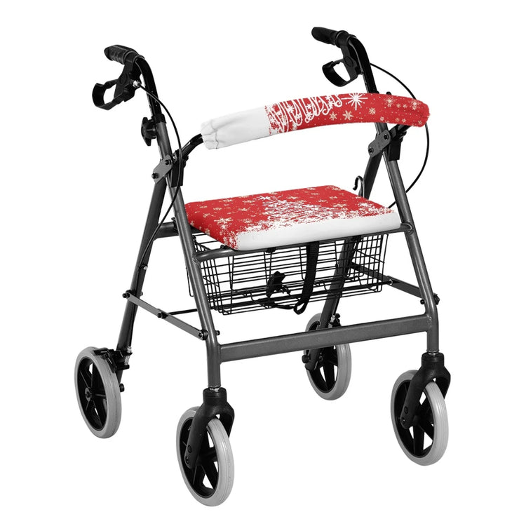 Coloranimal Christmas Tree Theme 2 Pcs Walker Protection Decor Covers Adjustable Rollator Walker Seat Covers for Seniors