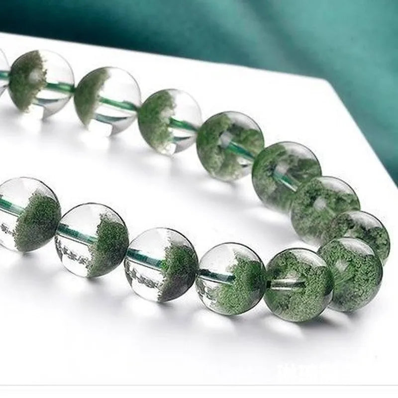 Green Phantom Crystal , Natural and Authentic, a Lucky Charm Bracelet, Perfect as a Gift for Your Girlfriend