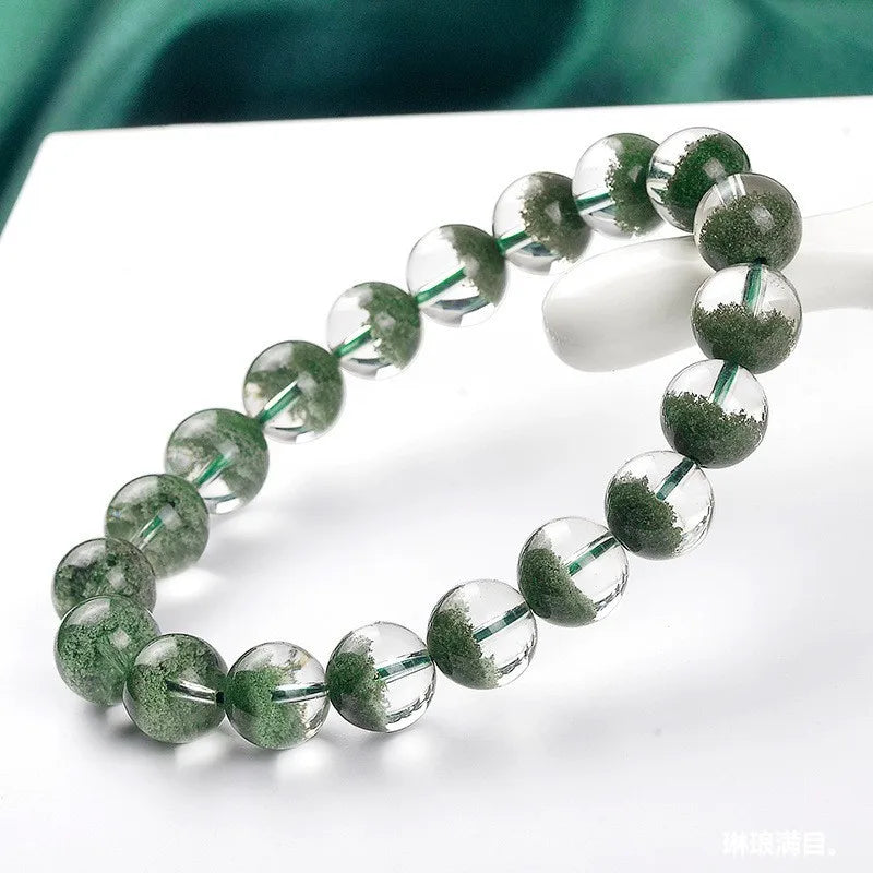 Green Phantom Crystal , Natural and Authentic, a Lucky Charm Bracelet, Perfect as a Gift for Your Girlfriend