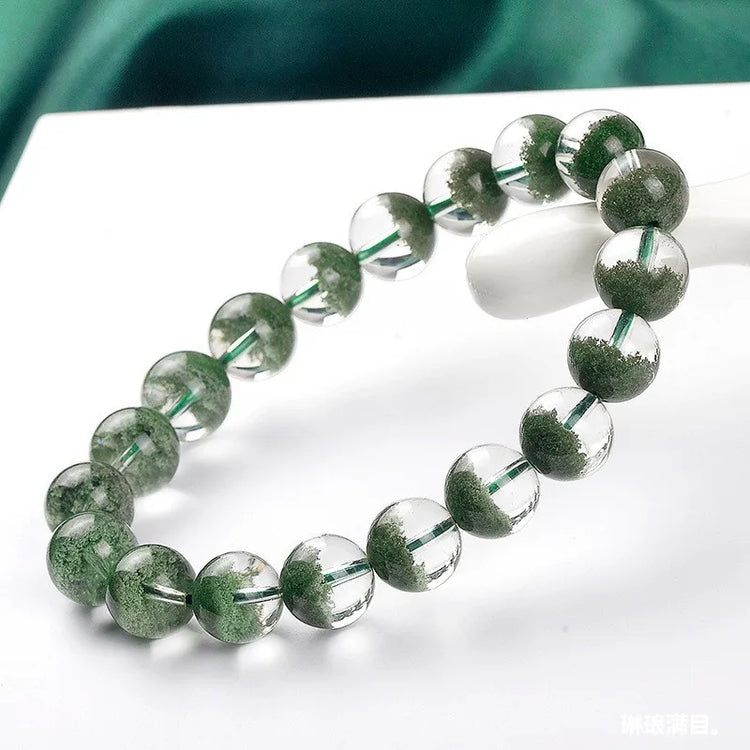 Green Phantom Crystal , Natural and Authentic, a Lucky Charm Bracelet, Perfect as a Gift for Your Girlfriend