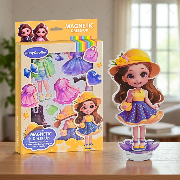 Princess Grain Magnet Stickers DIY Magnetic Sticker Clothing Change Doll Toy Magnetic Attraction Dress Up Gift