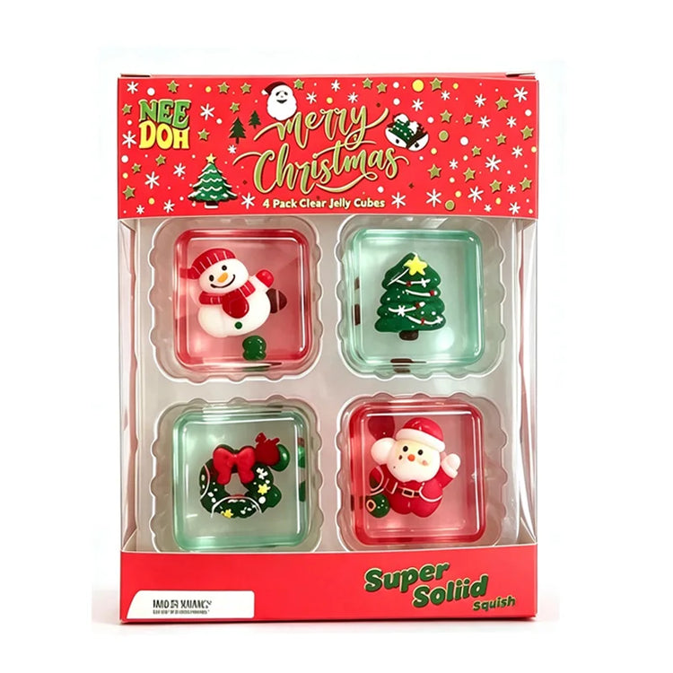 2026 New NeeDoh Mini 4 Pack Nice Cube Squishy Squeeze Fidget Toy Portable Sensory Anti‑Anxiety Stress Relief Desk Toy